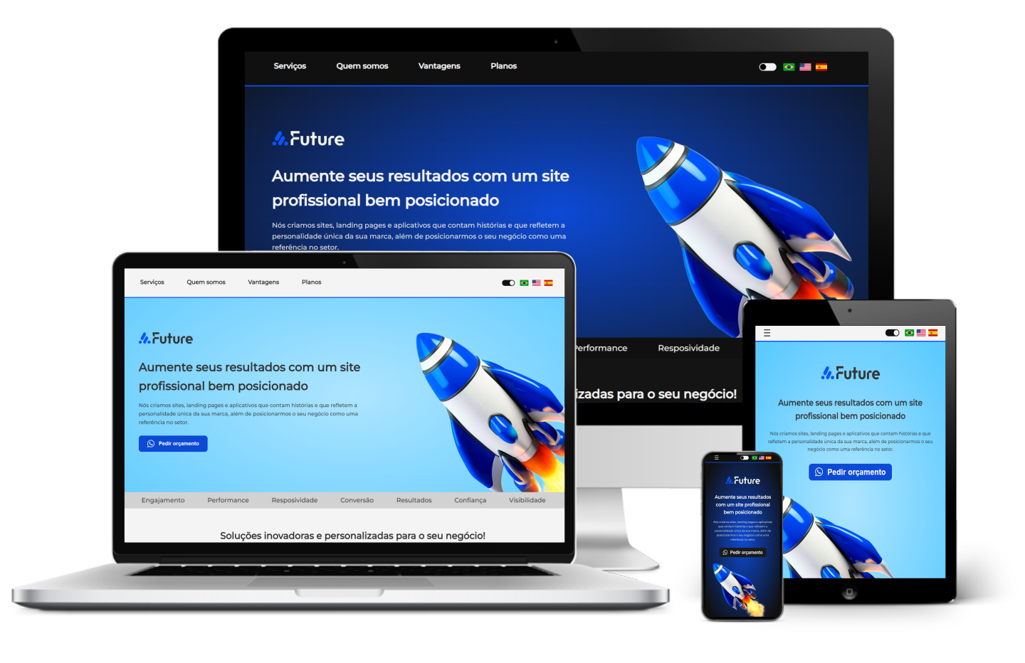 Mockup site future digital